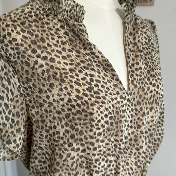 LOVESTITCH Alessia Animal Print Maxi Dress‎ Ruffle Leopard size Medium M hi-low - Picture 4 of 9